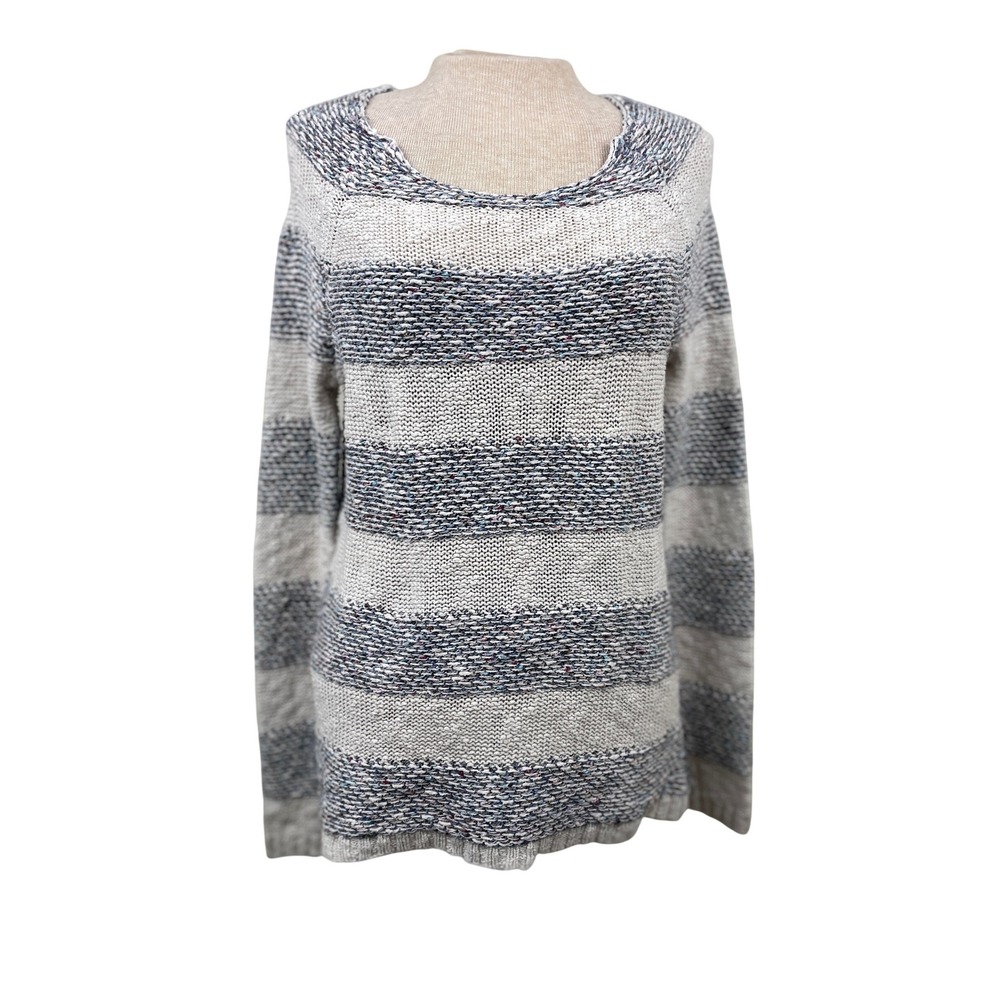 Mudd Striped Knit Sweater Long Sleeve Scoop Neck‎ Casual Women's Size M